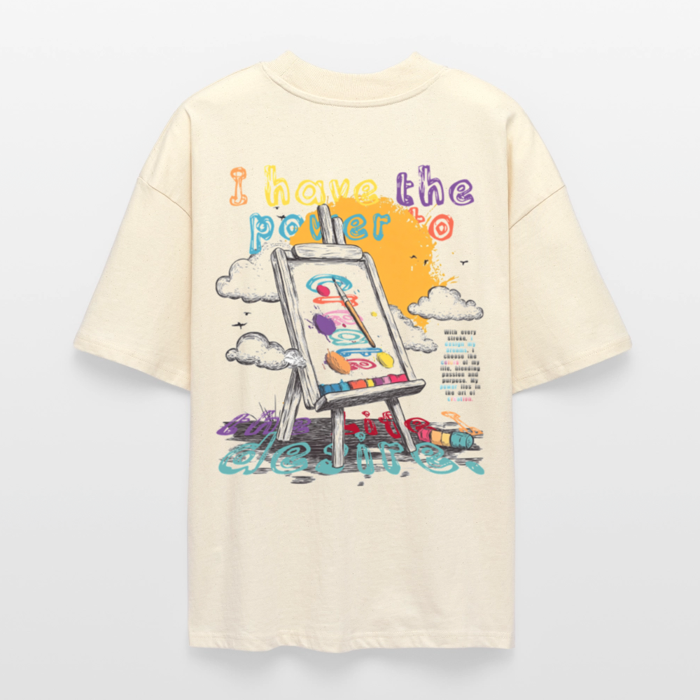 Noctharius, Malen, 1st | Blaster, Oversize Bio T-Shirt, Unisex - Weißgrau