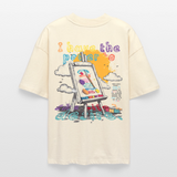 Noctharius, Malen, 1st | Blaster, Oversize Bio T-Shirt, Unisex - Weißgrau