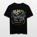 Harith, Schmetterling, 1st | Essential, Relaxed Fit Unisex Bio T-Shirt - Schwarz