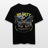 Harith, Schmetterling, 1st | Essential, Relaxed Fit Unisex Bio T-Shirt - Schwarz