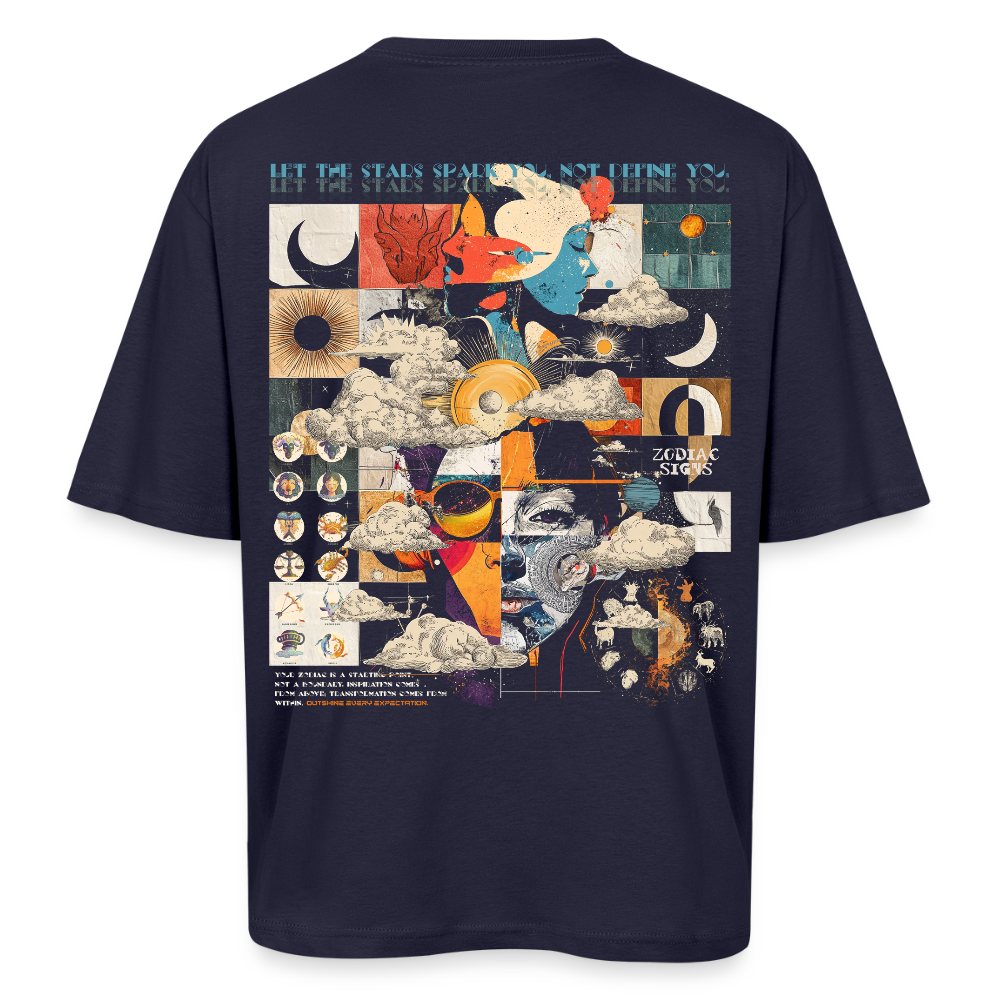 Hekatean, Sternzeichen, 1st | Breezy, Oversized Unisex T-Shirt - Navy