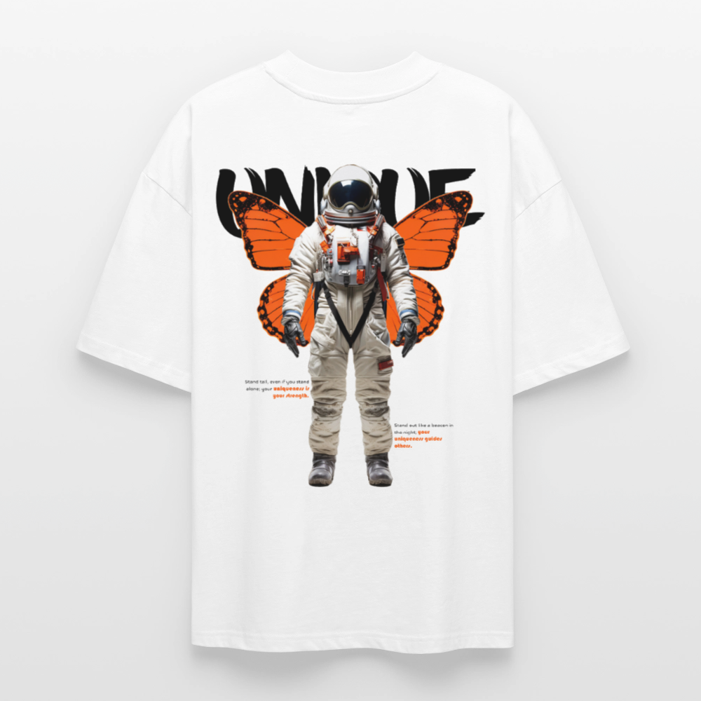 Lunaris, Astronaut, 1st | Blaster, Oversize Bio T-Shirt, Unisex - Weiß