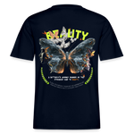 Harith, Schmetterling, 1st | Essential, Relaxed Fit Unisex Bio T-Shirt - Navy