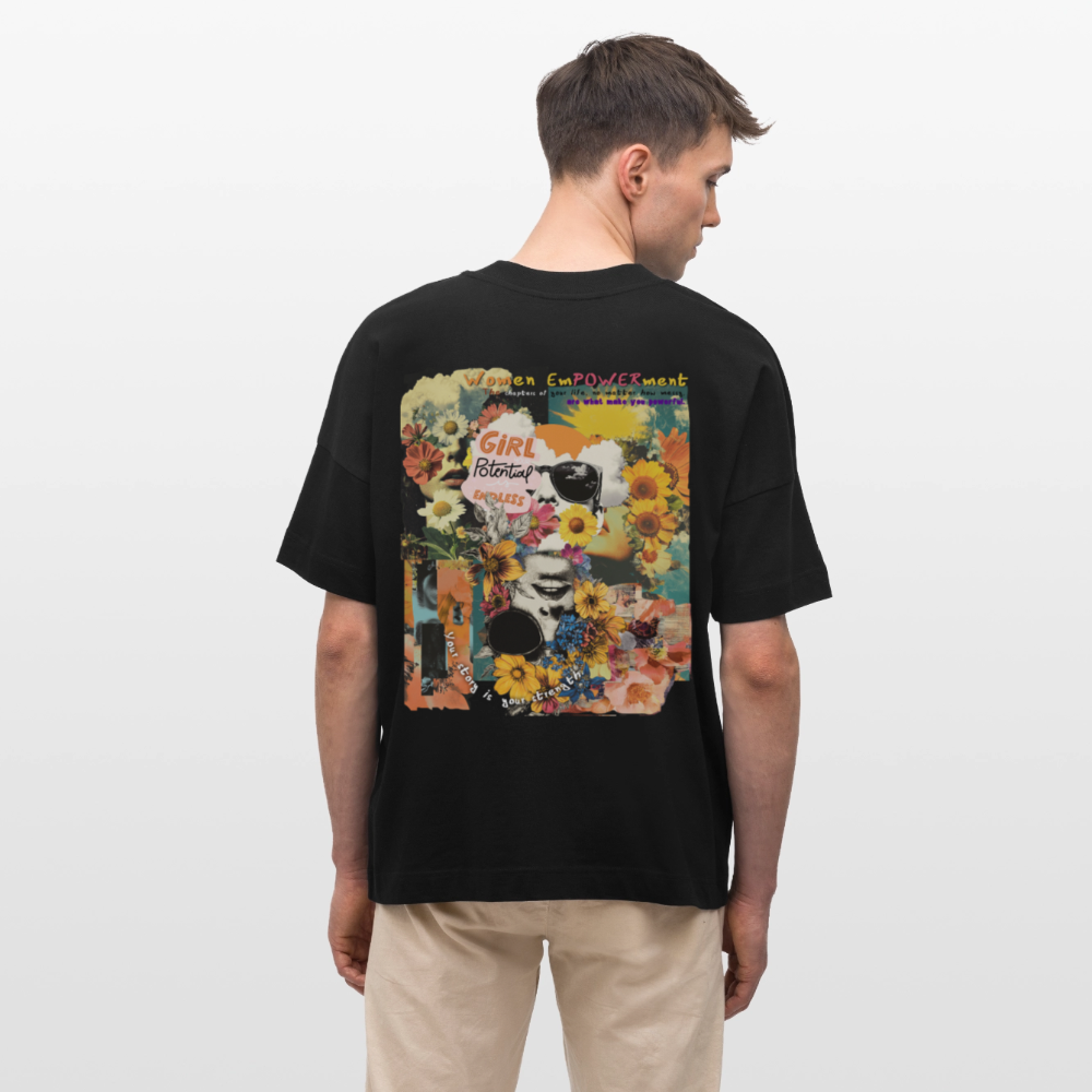 Vaelthar2, Blumen, 1st | Blaster, Oversize Bio T-Shirt, Unisex - Schwarz