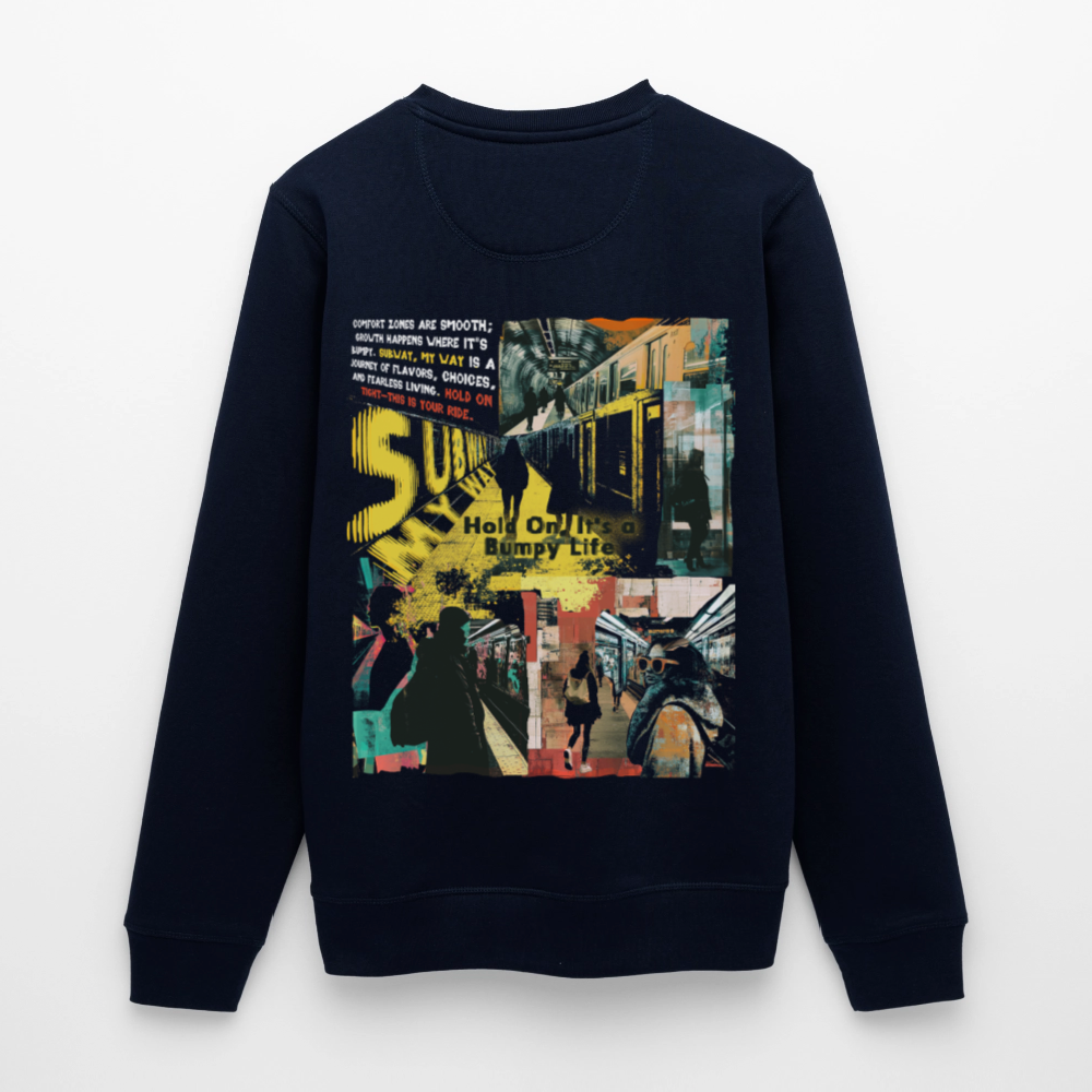 Dionyson, U-Bahn, 1st | Roller, Unisex Bio-Sweatshirt - Navy