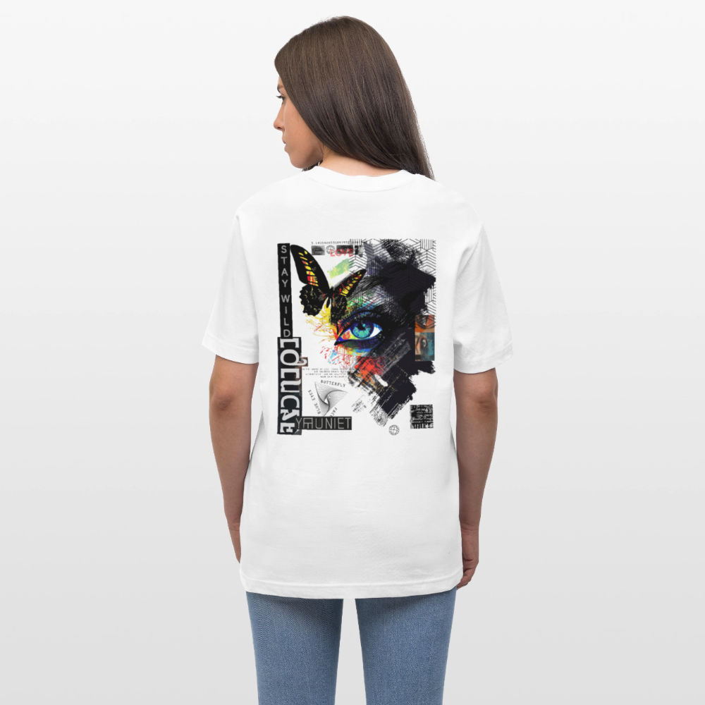 Eldorwyn, Auge, 1st | Essential, Relaxed Fit Unisex Bio T-Shirt - Weiß