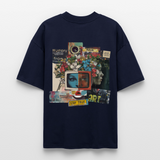 Baranê, Fernseher, 1st | Blaster, Oversize Bio T-Shirt, Unisex - Navy