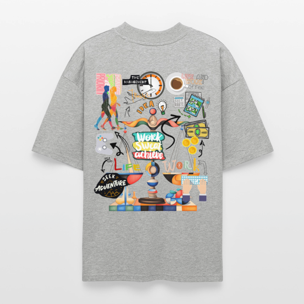 Nytheris, Waage, 1st | Blaster, Oversize Bio T-Shirt, Unisex - Grau meliert