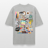 Nytheris, Waage, 1st | Blaster, Oversize Bio T-Shirt, Unisex - Grau meliert
