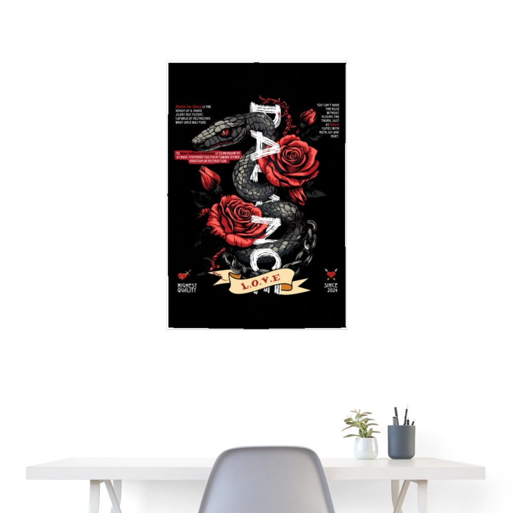 Hephani, Schlange, 1st | Poster 60x90 cm - Weiß
