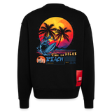 Eryan, Surfen, 1st | Heavyweight Oversized Bio Sweater, Unisex - SOLID BLACK