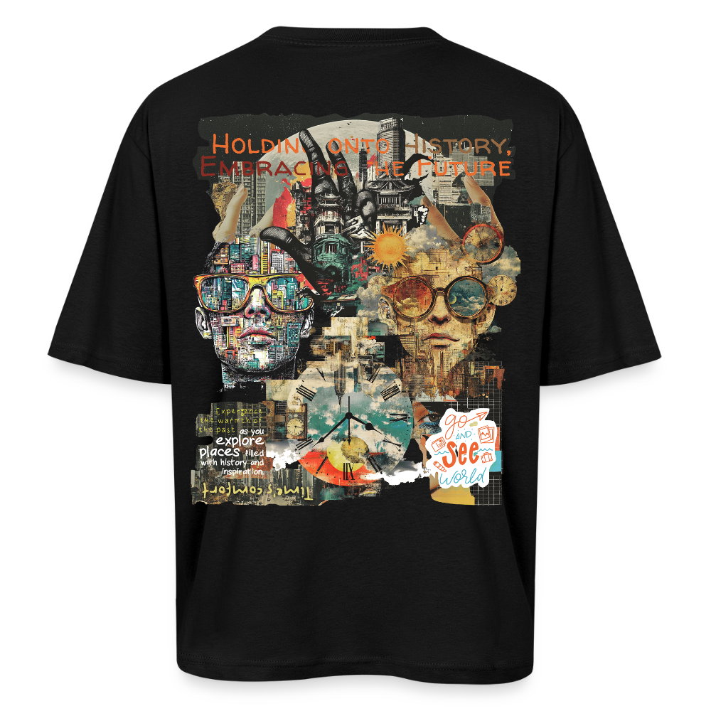 Huitzilopochtli, Gesichter, 1st | Breezy, Oversized Unisex T-Shirt - Schwarz