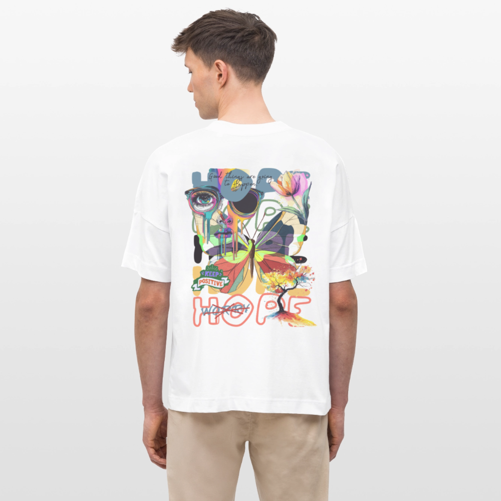 Tenebris, Schmetterling, 1st | Blaster, Oversize Bio T-Shirt, Unisex - Weiß