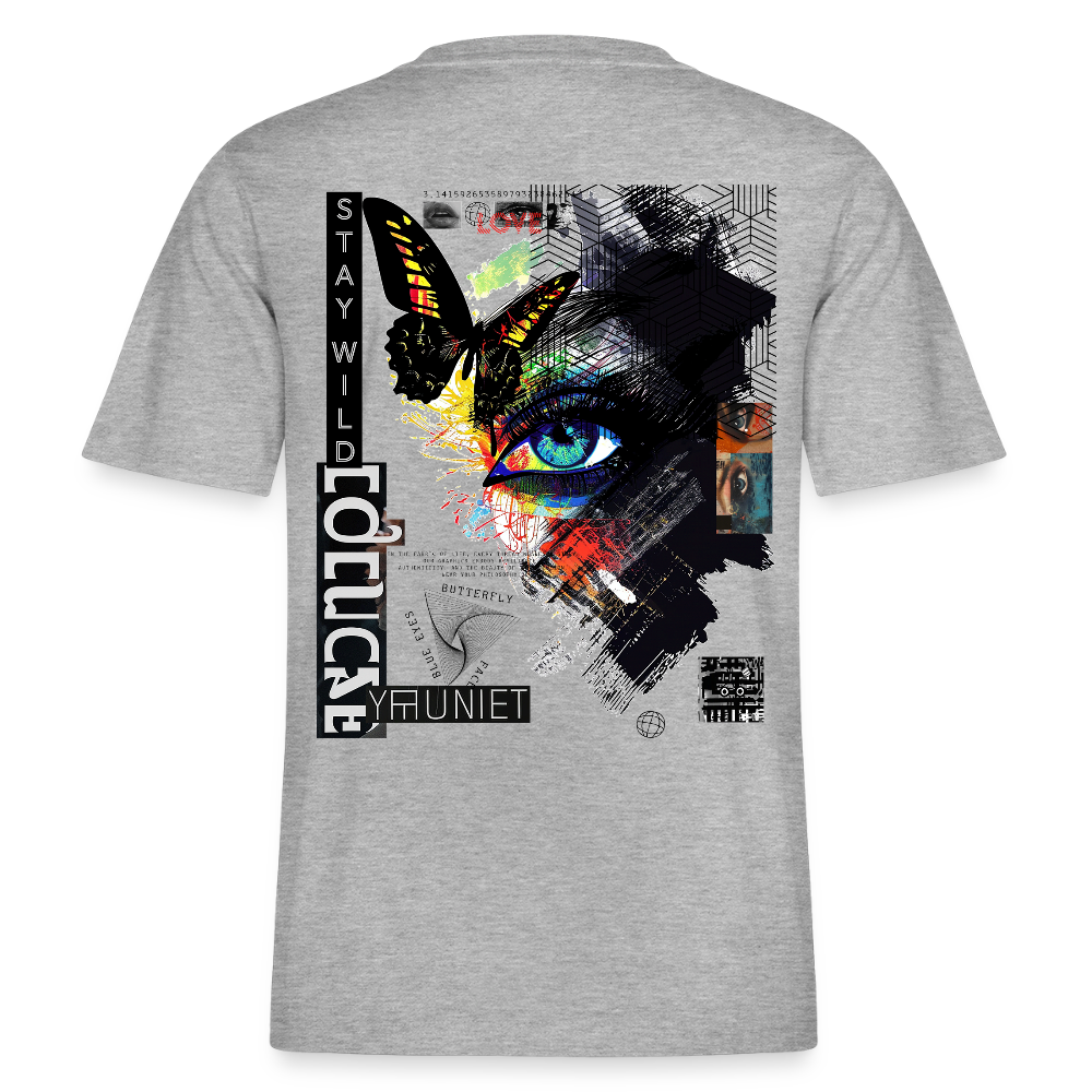 Eldorwyn, Auge, 1st | Essential, Relaxed Fit Unisex Bio T-Shirt - Grau meliert