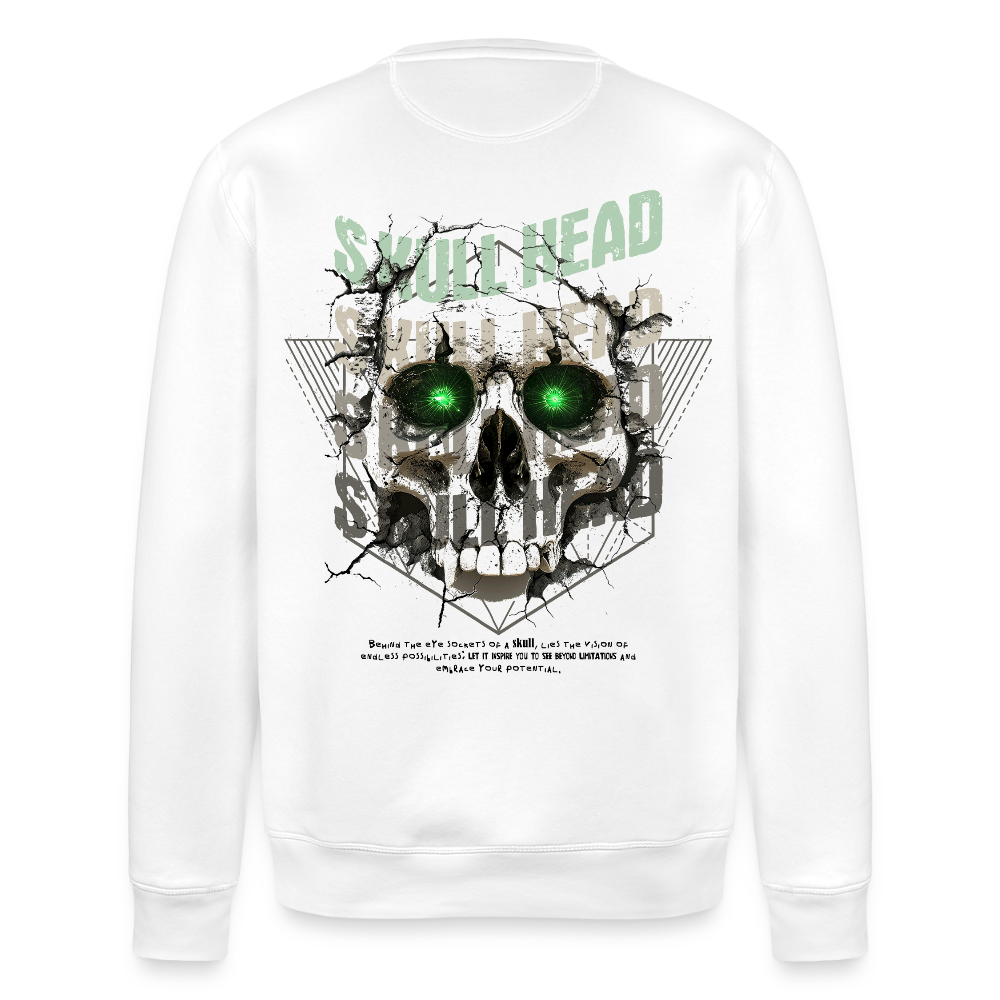 Gliesaron, Totenkopf, 1st | Roller, Unisex Bio-Sweatshirt - Weiß
