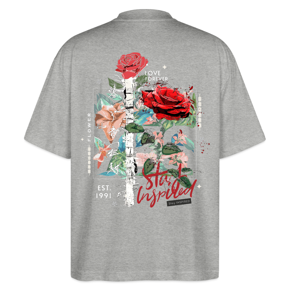 Loreley, Rose, 1st | Blaster, Oversize Bio T-Shirt, Unisex - Grau meliert