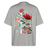 Loreley, Rose, 1st | Blaster, Oversize Bio T-Shirt, Unisex - Grau meliert