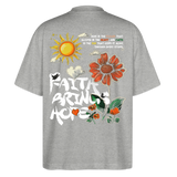 Odin , Blume, 1st | Blaster, Oversize Bio T-Shirt, Unisex - Grau meliert