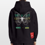 Hesinkar, Schmetterling, 1st | Heavyweight Oversized Bio Hoodie, Unisex - SOLID BLACK