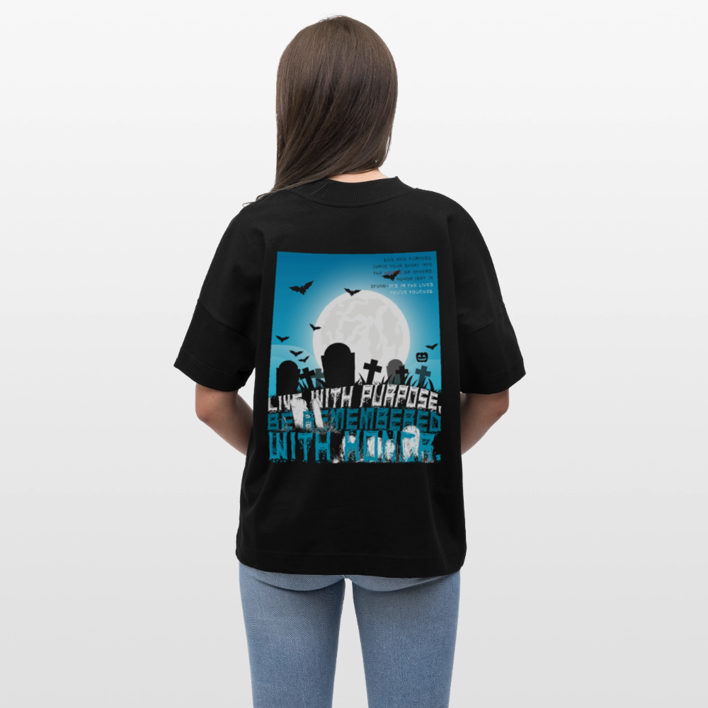Themisan, Friedhof, 1st | Blaster, Oversize Bio T-Shirt, Unisex - Schwarz