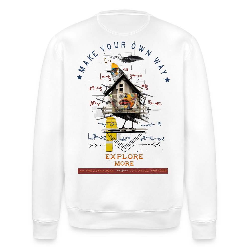 Durnamar, Vogel, 1st | Roller, Unisex Bio-Sweatshirt - Weiß