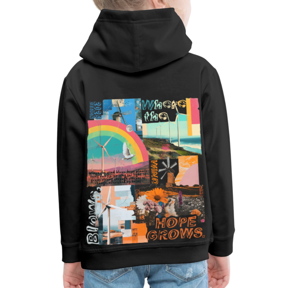 Nyxaris, Windmühle, 1st | Kinder Hoodie - Schwarz