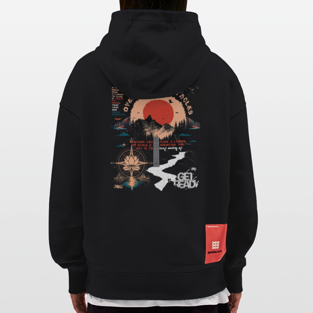 Tiamat , Wandern, 1st | Heavyweight Oversized Bio Hoodie, Unisex - SOLID BLACK