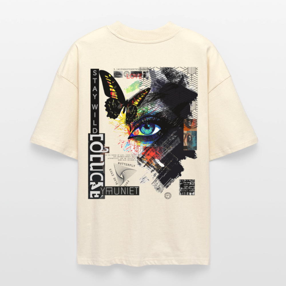 Eldorwyn, Auge, 1st | Blaster, Oversize Bio T-Shirt, Unisex - Weißgrau