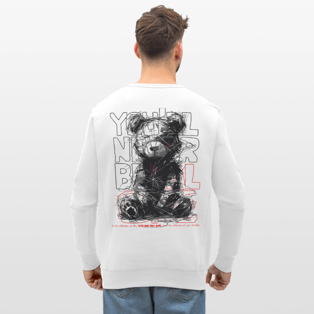 Astravor, Bär, 1st | Roller, Unisex Bio-Sweatshirt - Weiß