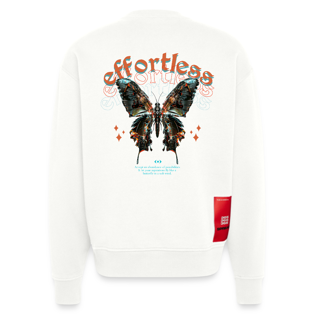 Galaxion, Schmetterling, 1st | Heavyweight Oversized Bio Sweater, Unisex - OFF WHITE