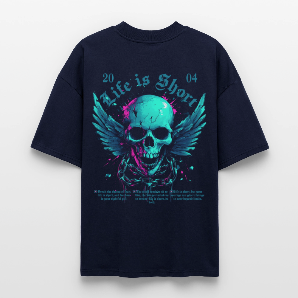 Bishamonten, Totenkopf, 1st | Blaster, Oversize Bio T-Shirt, Unisex - Navy