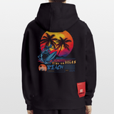 Eryan, Surfen, 1st | Heavyweight Oversized Bio Hoodie, Unisex - SOLID BLACK