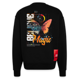 Derdiyok, Schmetterling, 1st | Heavyweight Oversized Bio Sweater, Unisex - SOLID BLACK