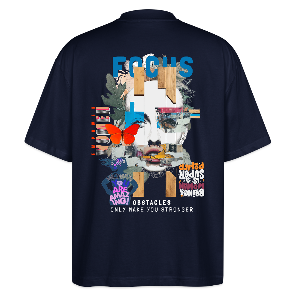 Nerthus, Gesicht, 1st | Blaster, Oversize Bio T-Shirt, Unisex - Navy