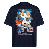 Nerthus, Gesicht, 1st | Blaster, Oversize Bio T-Shirt, Unisex - Navy