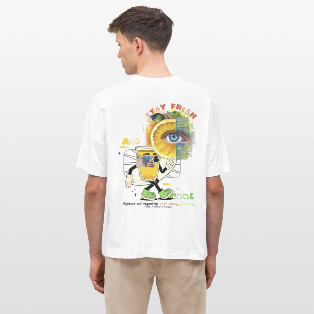 Neptaros, Zitrone, 1st | Blaster, Oversize Bio T-Shirt, Unisex - Weiß