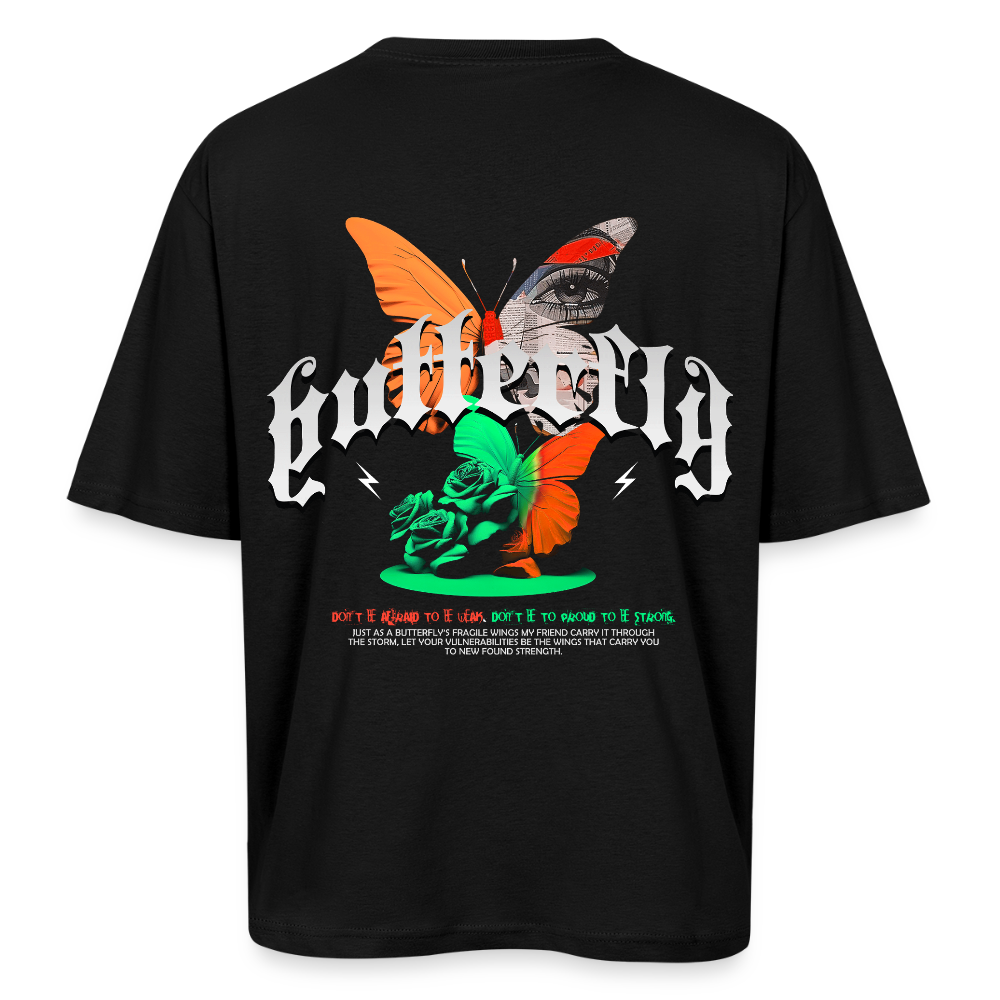 Noşîrêwan, Schmetterling, 1st | Breezy, Oversized Unisex T-Shirt - Schwarz