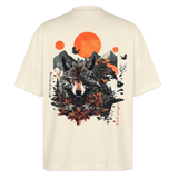 Vaermundis, Wolf, 1st | Blaster, Oversize Bio T-Shirt, Unisex - Weißgrau