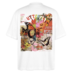 Azaroth, Schmetterling, 1st | Blaster, Oversize Bio T-Shirt, Unisex - Weiß