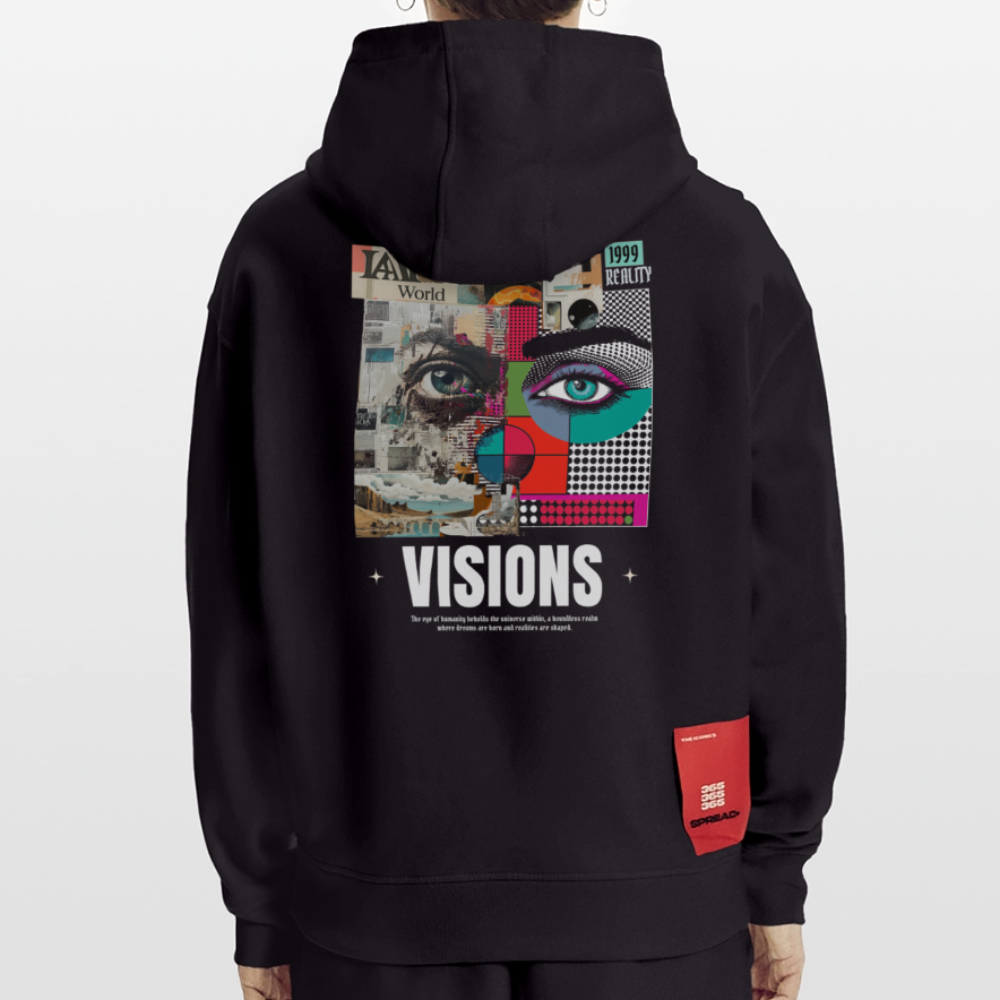 Omoikane, Augen, 1st | Heavyweight Oversized Bio Hoodie, Unisex - SOLID BLACK