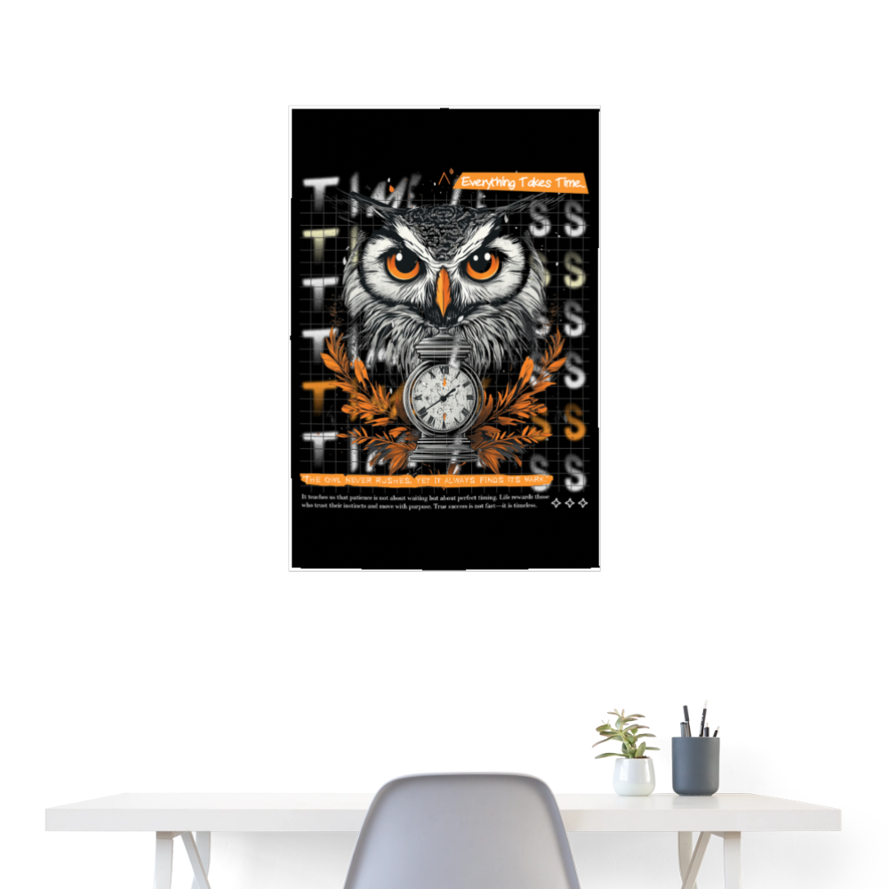 Marid, Eule, 1st | Poster 60x90 cm - Weiß