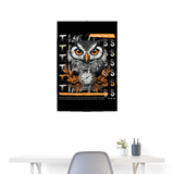 Marid, Eule, 1st | Poster 60x90 cm - Weiß