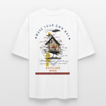 Durnamar, Vogel, 1st | Blaster, Oversize Bio T-Shirt, Unisex - Weiß