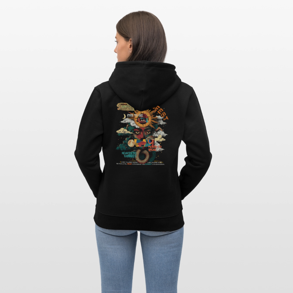 Ruqayya, Sonne, 1st | Cruiser, Unisex Bio-Hoodie - Schwarz