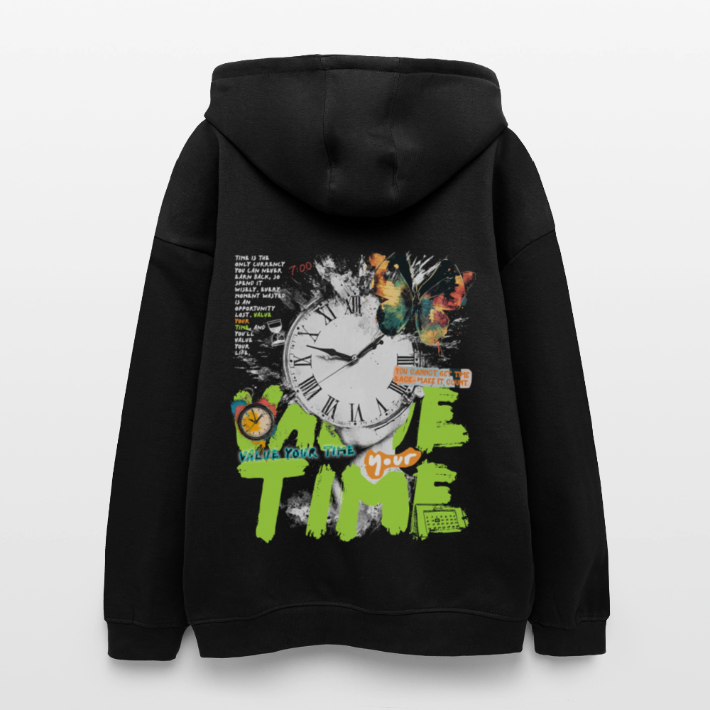 Ifrit, Uhr, 1st | Freshhood, Oversized Unisex Hoodie - Schwarz