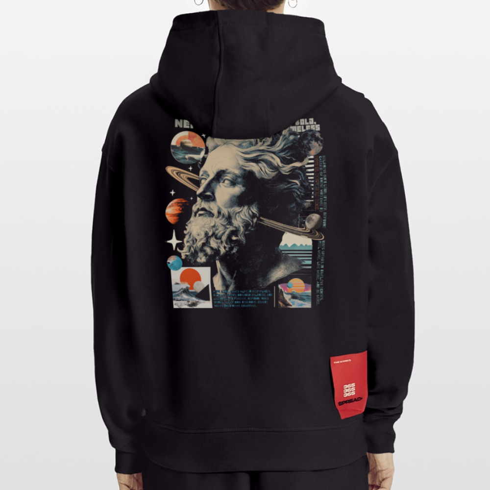 Phoebean, Neptun, 1st | Heavyweight Oversized Bio Hoodie, Unisex - SOLID BLACK
