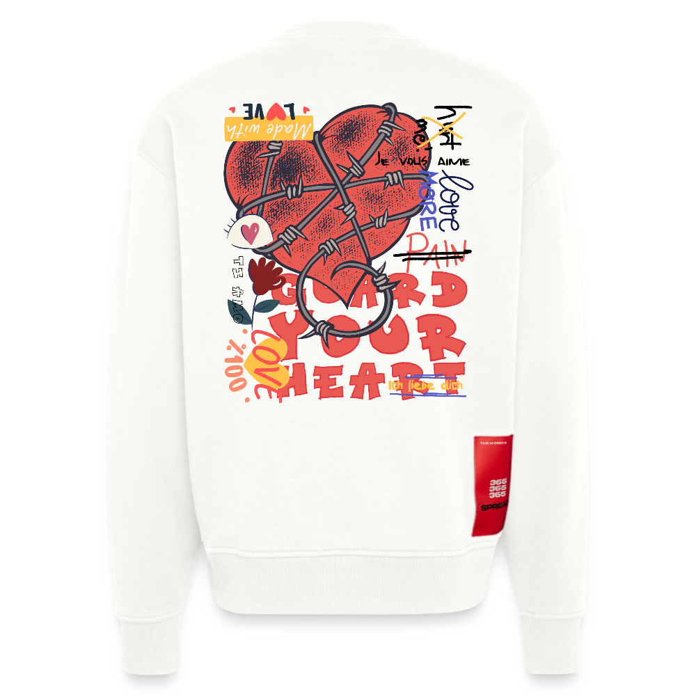 Orvandir, Herz, 1st | Heavyweight Oversized Bio Sweater, Unisex - OFF WHITE