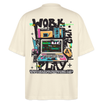 Aetherion, Laptop, 1st | Blaster, Oversize Bio T-Shirt, Unisex - Weißgrau