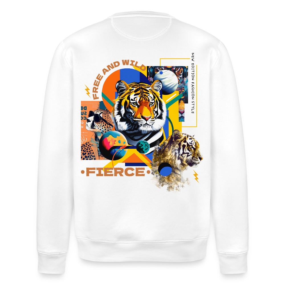 Kepleris, Tiger, 1st | Roller, Unisex Bio-Sweatshirt - Weiß
