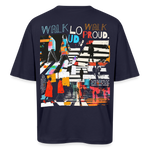 Anankean, Zebrastreifen, 1st | Breezy, Oversized Unisex T-Shirt - Navy